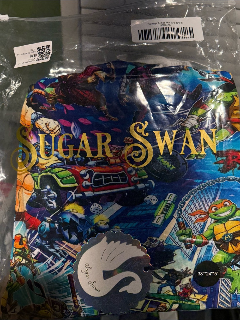 Sugar Swan TMNT Mini Crib Sheet